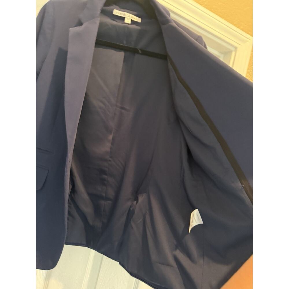 VERONICA BEARD Blue Blazer Jacket Size 10 Notch Lapel One-Button Cotton Blend - Picture 4 of 7